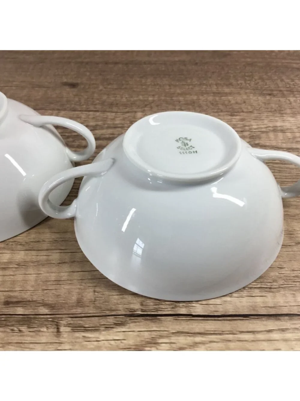 Mosa Select Japan Set of 2 White Porcelain Double-Handled Soup Bowls